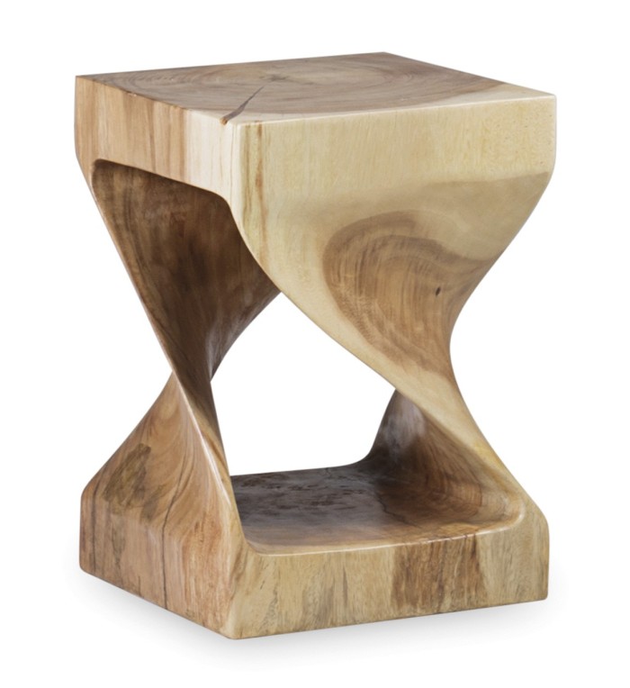 Tabouret artisanal en suar 30 x 30 x 45