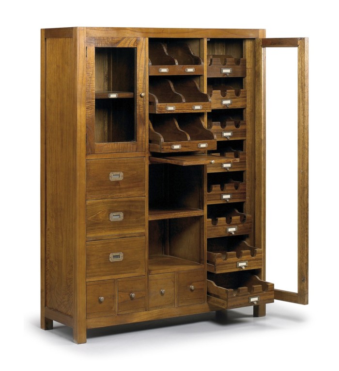 STAR - Mindi buffet with wine rack and removable drawers 120 x 40 x 155