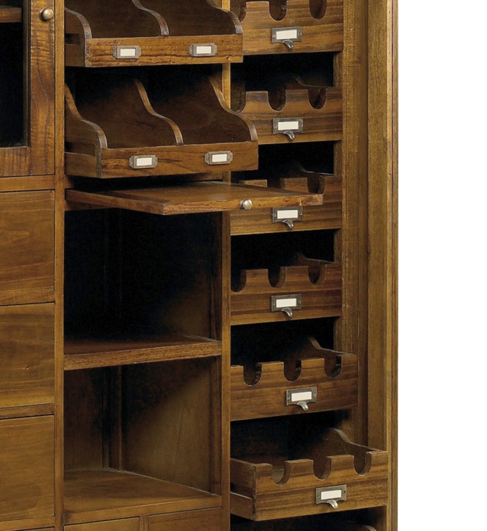 STAR - Mindi buffet with wine rack and removable drawers 120 x 40 x 155