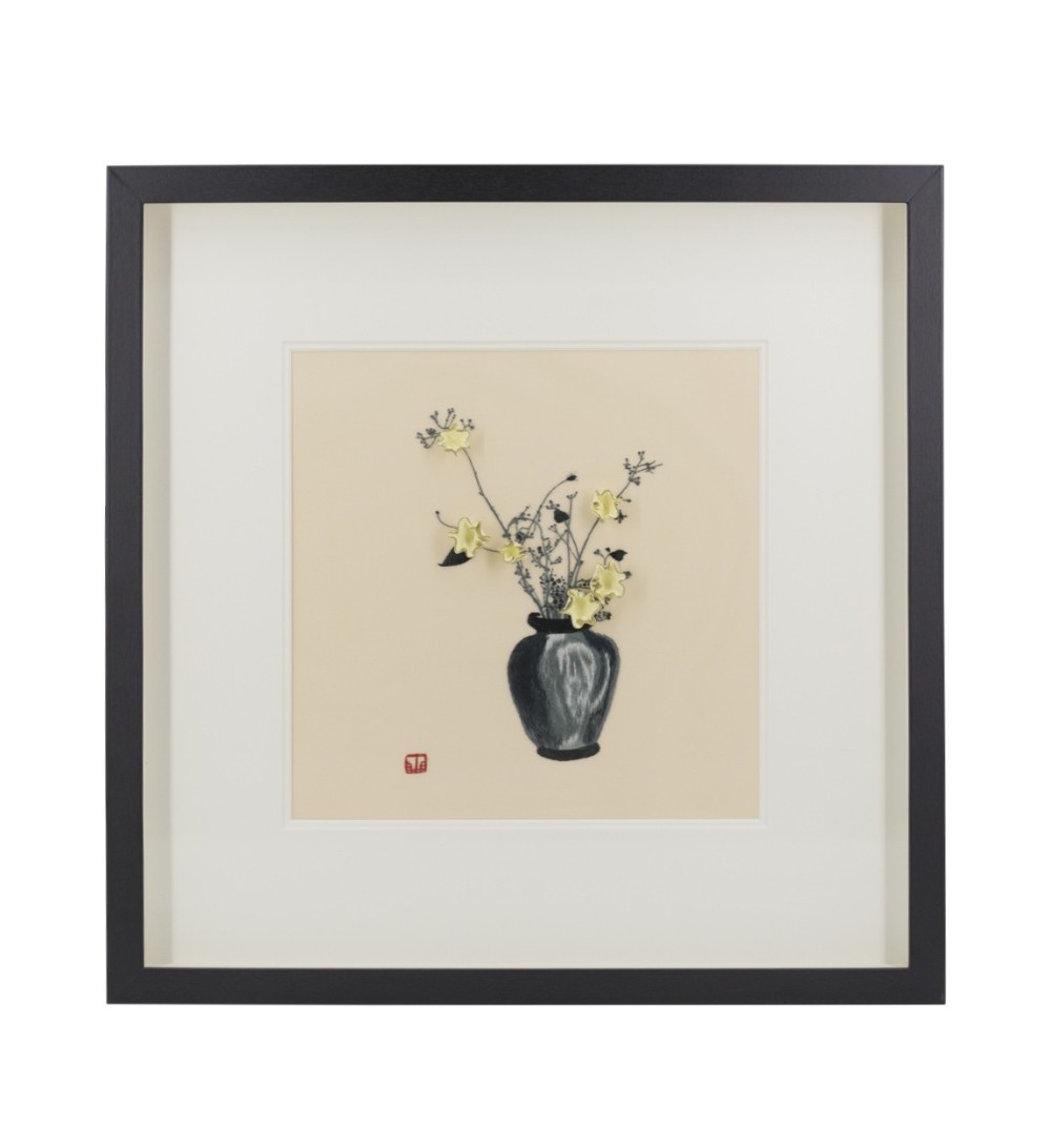 DIANA - BILD MIT VASE BLUMENSTICKEREI 60 x 4 x 60