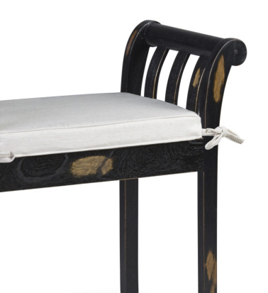 KIPAS - Mindi wood bench with cushion 65 x 37 x 65