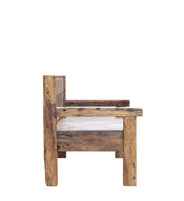 Panchina stile carrozza in teak riciclato 208 x 80 x 95