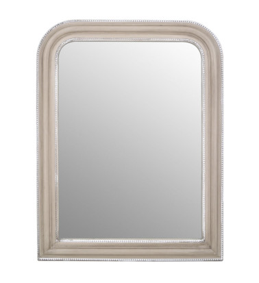 DAKOTA - Bleached beige wood mirror 77 x 5 x 100