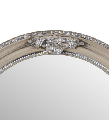 DAKOTA - Miroir rond en bois beige blanchi 58 x 5 x 58