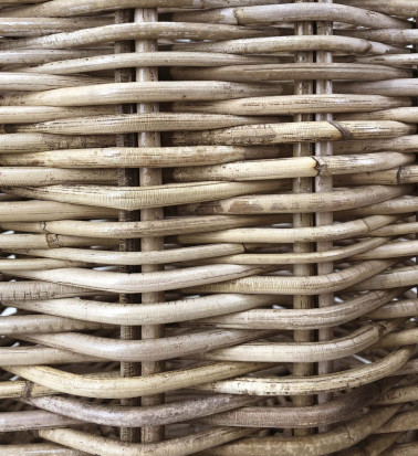 Set of 3 rattan and rope baskets 40 x 40 x 40 / 32 x 32 x 34 / 22 x 22 x 25