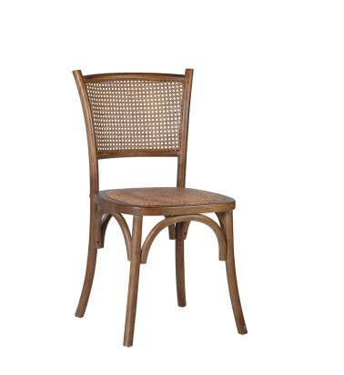 MANILA - Oak and rattan chair 45 x 42 x 89