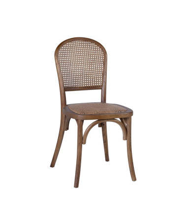 MANILA - Oak and rattan chair 45 x 54 x 89