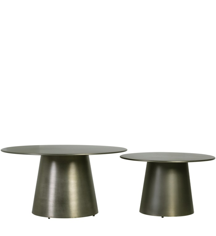 Set of 2 iron center tables 80 x 80 x 40 / 60 x 60 x 37