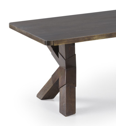 INDUSTRIAL - Table basse en bois couleur marron 120 x 60 x 46