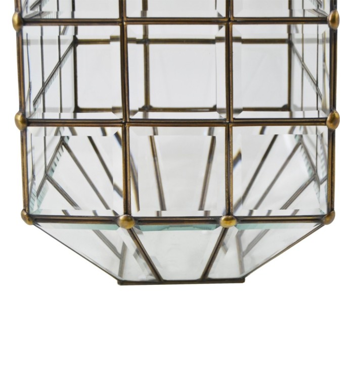 BISEL - Lampe de plafond en verre biseauté 22 x 22 x 45