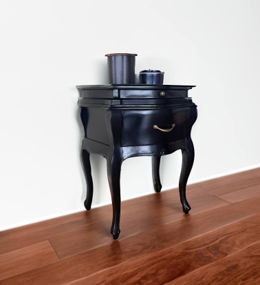 VINTAGE - Black mahogany side table 57 x 40 x 70