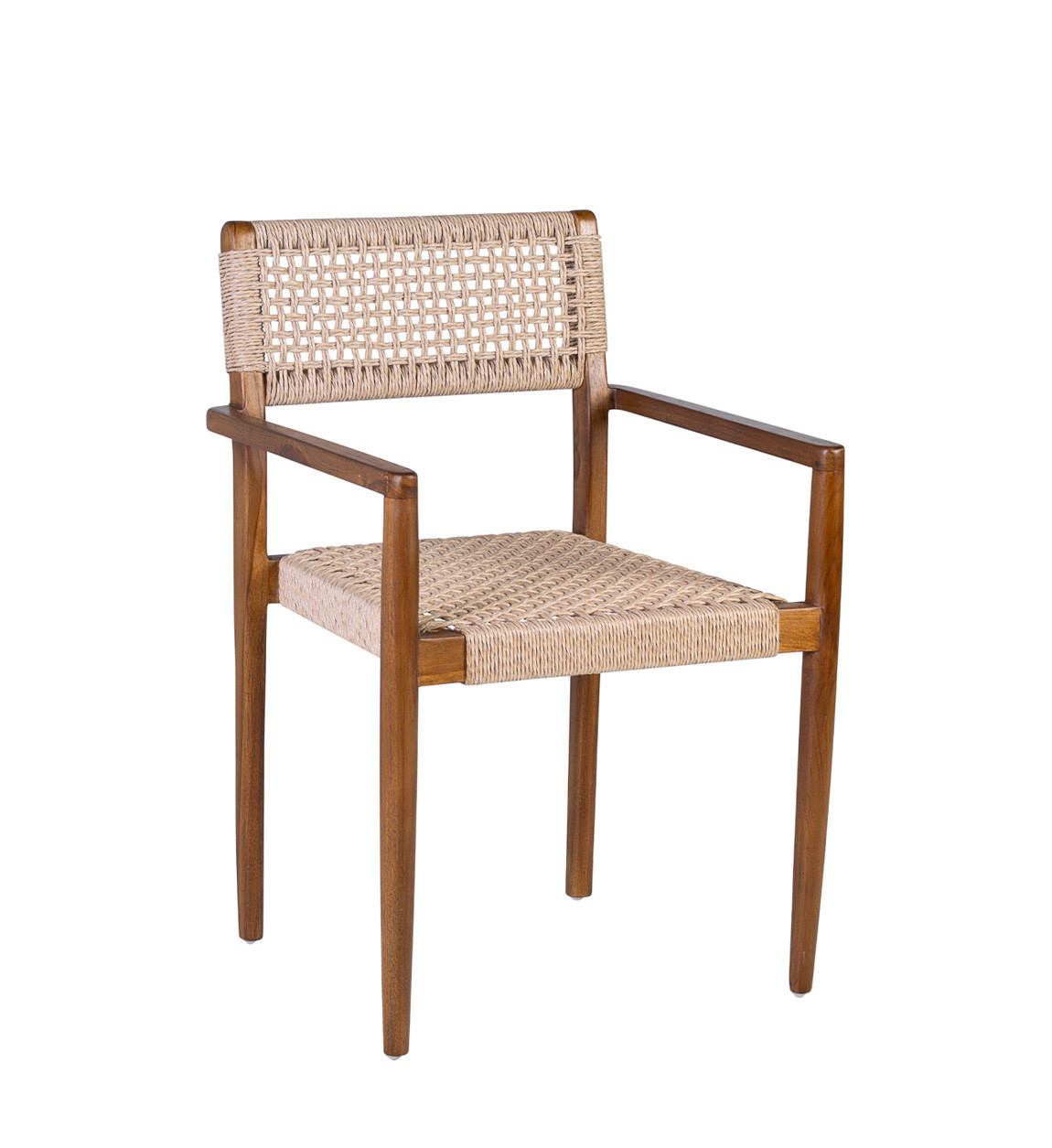 Teak and rope armchair 53 x 51 x 80