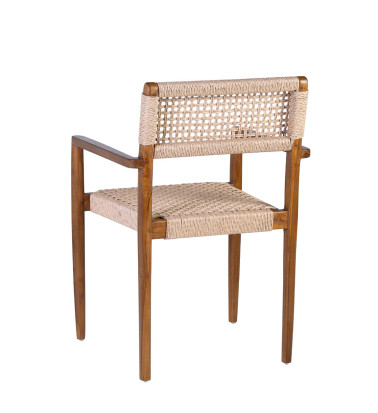 Teak and rope armchair 53 x 51 x 80