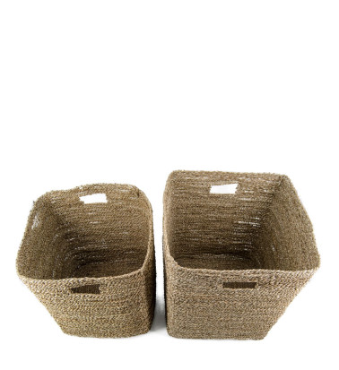 NAVALA - Set of 2 baskets in seaweed 38 x 38 x 48 / 37 x 37 x 44