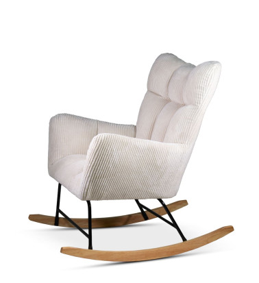 KAIHO - Sillón balancín de hierro, madera y poliéster 92 x 78 x 96