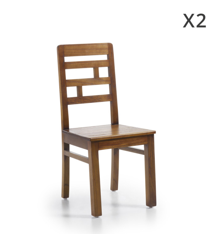 FLASH - Ensemble de 2 chaises en mindi 45 x 46 x 98