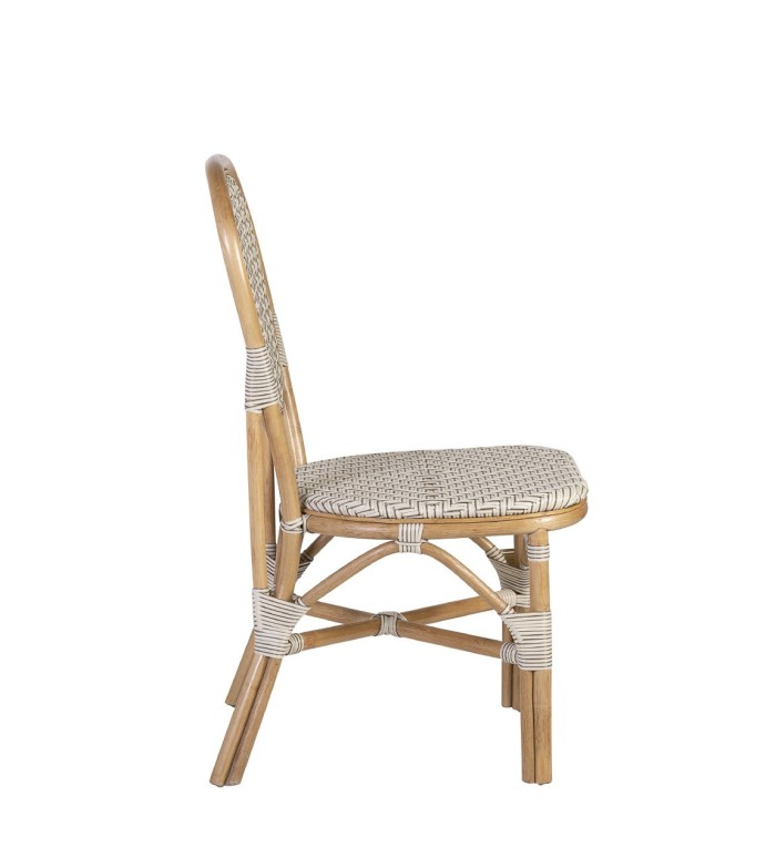 BISTRO - Ensemble de 2 chaises en rotin blanc 50 x 58 x 94