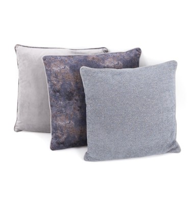 OSCAR - Set of 2 pearl gray velvet polyester cushions 45 x 45