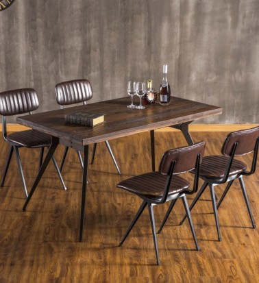 MICHIGAN - Ensemble de 2 chaises en fer et en PU 53 x 45 x 80