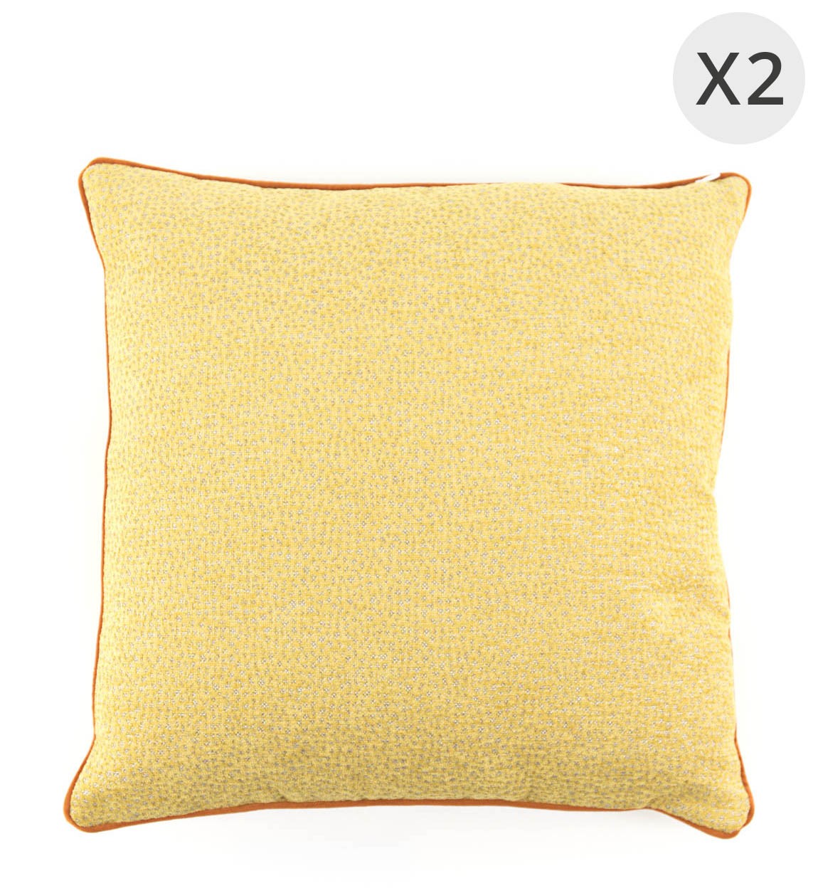 OSCAR - Set of 2 yellow polyester cushions 45 x 45