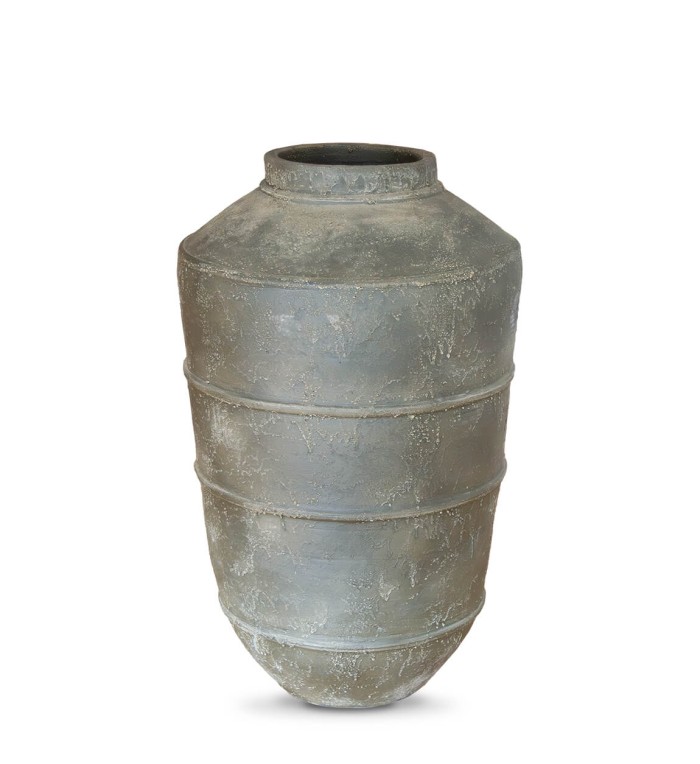 Vase en terre cuite gris clair 50 x 50 x 80