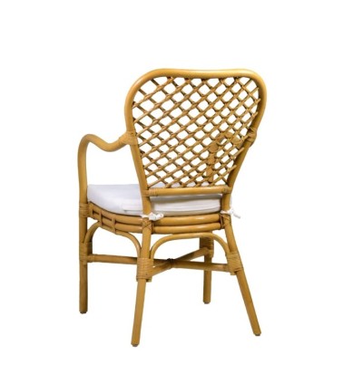 BISTRO - Set aus 2 Sesseln aus Rattan mit Kissen 56 x 64 x 95