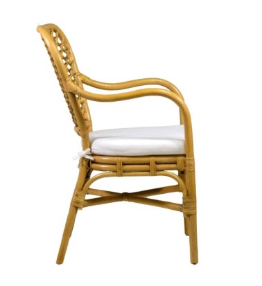 BISTRO - Conjunto de 2 cadeirões de rattan com almofada 56 x 64 x 95