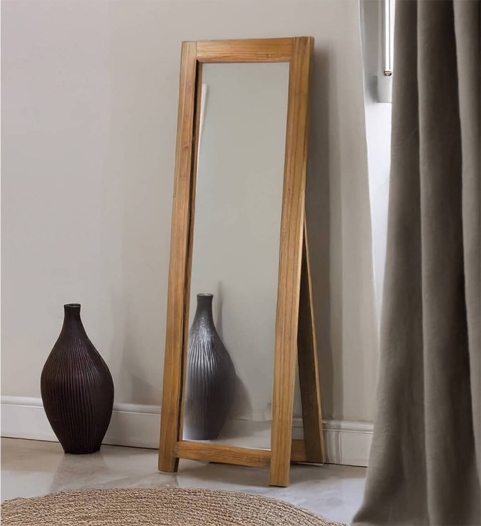 STAR - Brown wood stand mirror 50 x 6 x 160