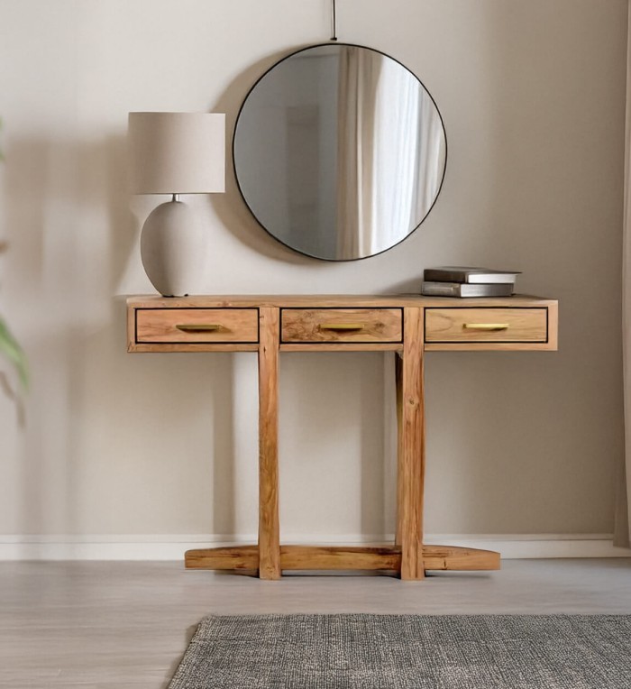 ORLANDO - Teak wood console table 130 x 35 x 85