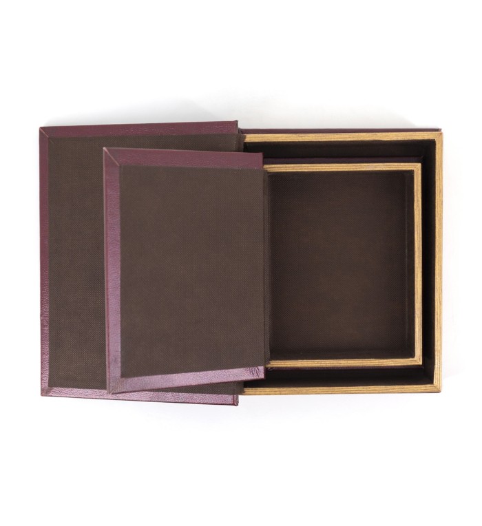 LIVRO DE LEATHERETTE S/2 20 x 6 x 25 / 16 x 5 x 20