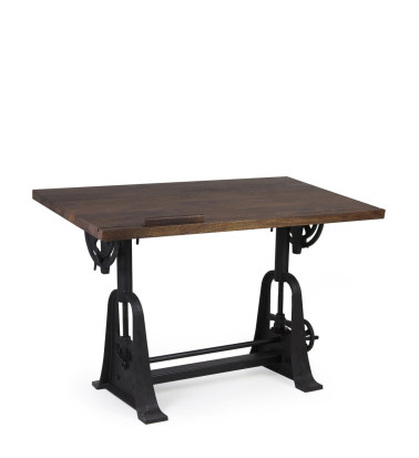 PIPA - Mango and iron architect table 130 x 70 x 77-104