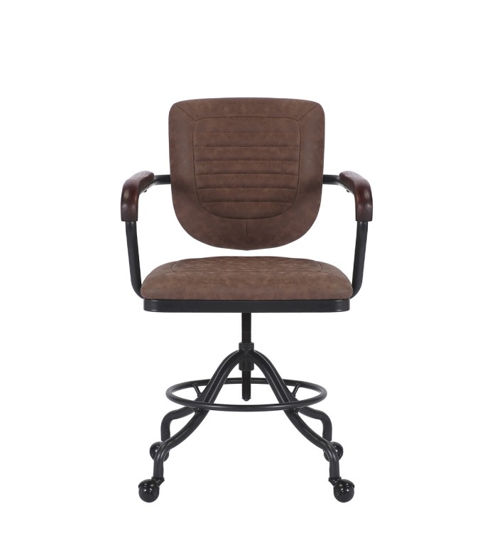 DETROIT - Height-adjustable iron and PU armchair 60 x 58 x 83-100