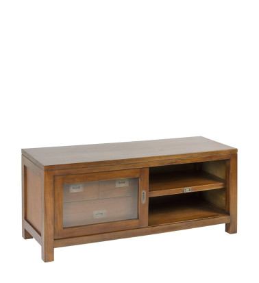 FLAMINGO - Mueble TV de caoba 115 x 40 x 50