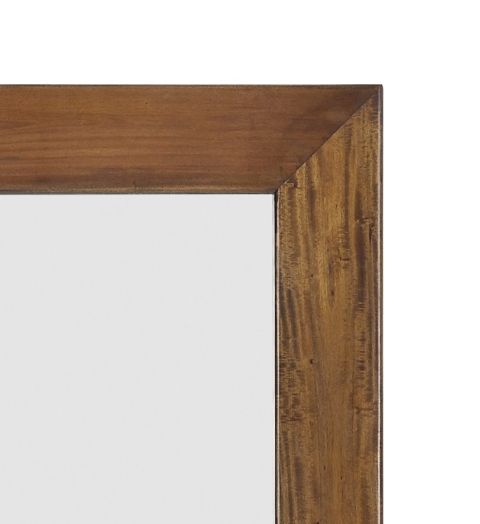 FLAMINGO - Brown mahogany wood wall mirror 80 x 150