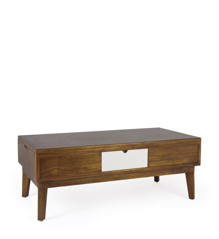 ARTIC - Table basse relevable en bois de mindi 115 x 60 x 45