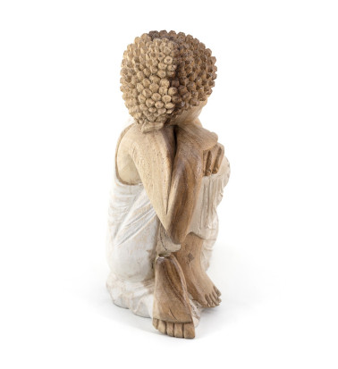 BUDDHA IN LEGNO MARRONE 28 x 16 x 36