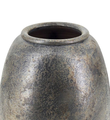 VASO TERRACOTA COR METALICA 36 x 36 x 48