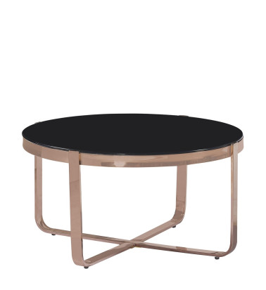 BERLIN - Round steel and glass center table 80 x 80 x 42