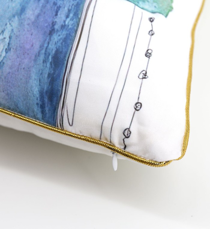 OLIVIA - Multicoloured polyester cushion 45 x 45