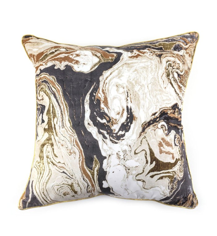 DALÍ - Black and gold waters polyester cushion 45 x 45