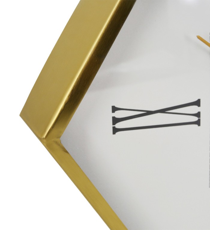 ATENAS - Golden hexagonal wall clock 45 x 5 x 53