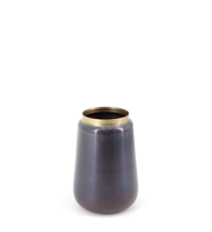 ANTIQUE - VASO BAIXO COBALTO 14 x 14 x 20