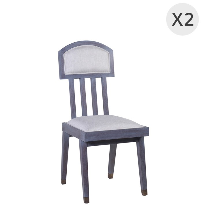 SPARTAN - Jeu de 2 chaises en mindi tapissée 45 x 45 x 100