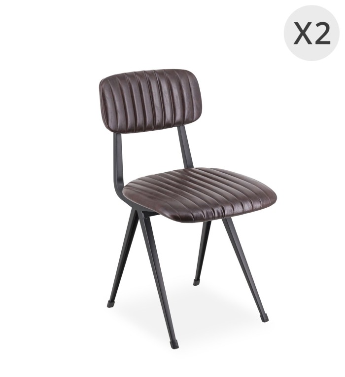 MICHIGAN - Set de 2 chaises en fer 53 x 45 x 80