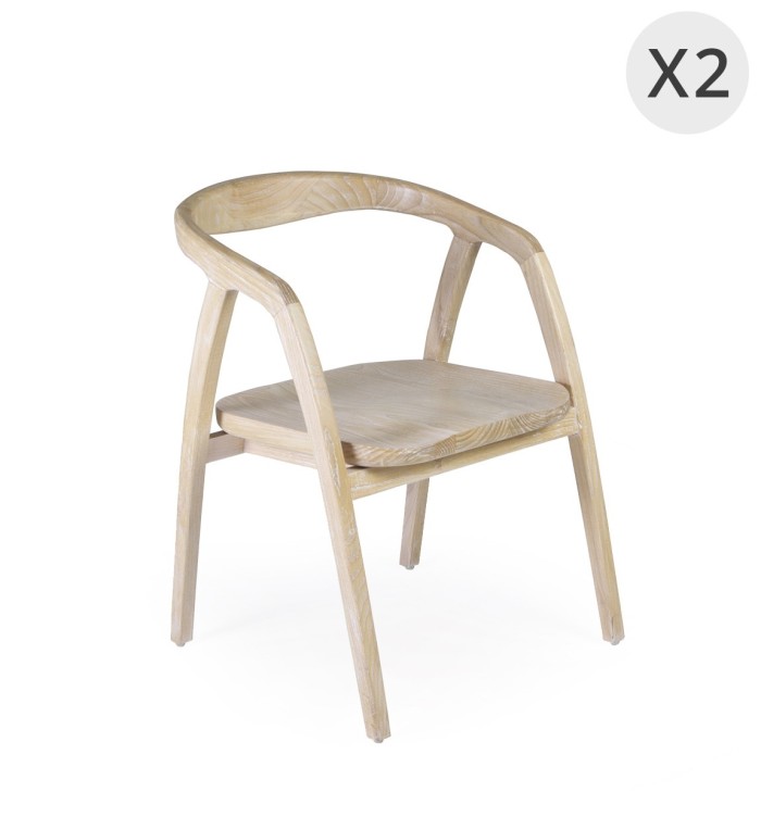 ALYA - Set de 2 chaises en bois de sunkai 55 x 60 x 77