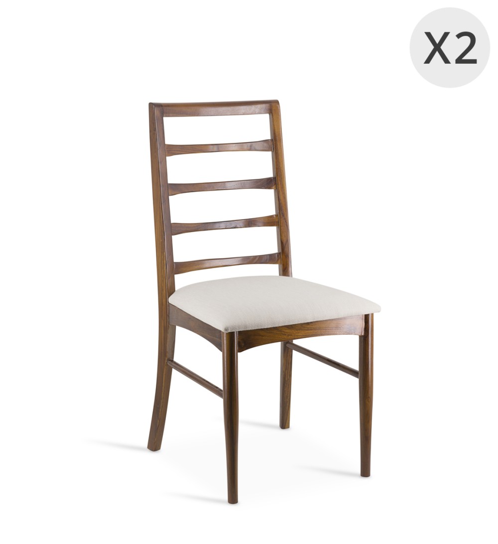 KATE - Set de 2 chaises en teck 48 x 47 x 95