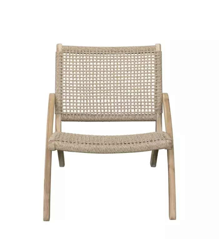 SICILIA - Fauteuil en teck et corde 62 x 82 x 73