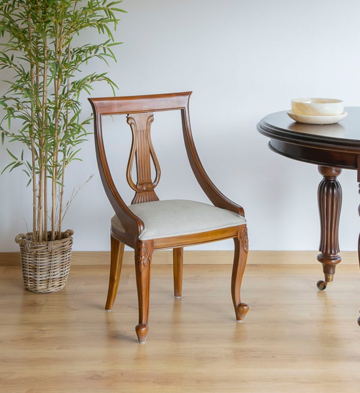 VINTAGE – Chaise en acajou tapissé 50 x 47 x 90 ¡