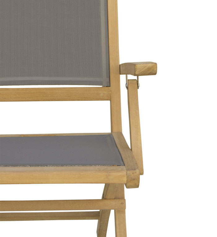 GARDEN - Set of 2 foldable garden armchairs in teak 55 x 60 x 90