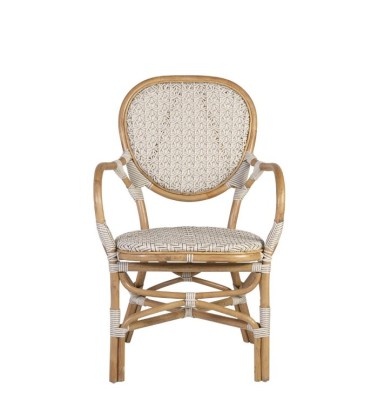 BISTRO - Set of 2 white rattan armchairs 60 x 62 x 94